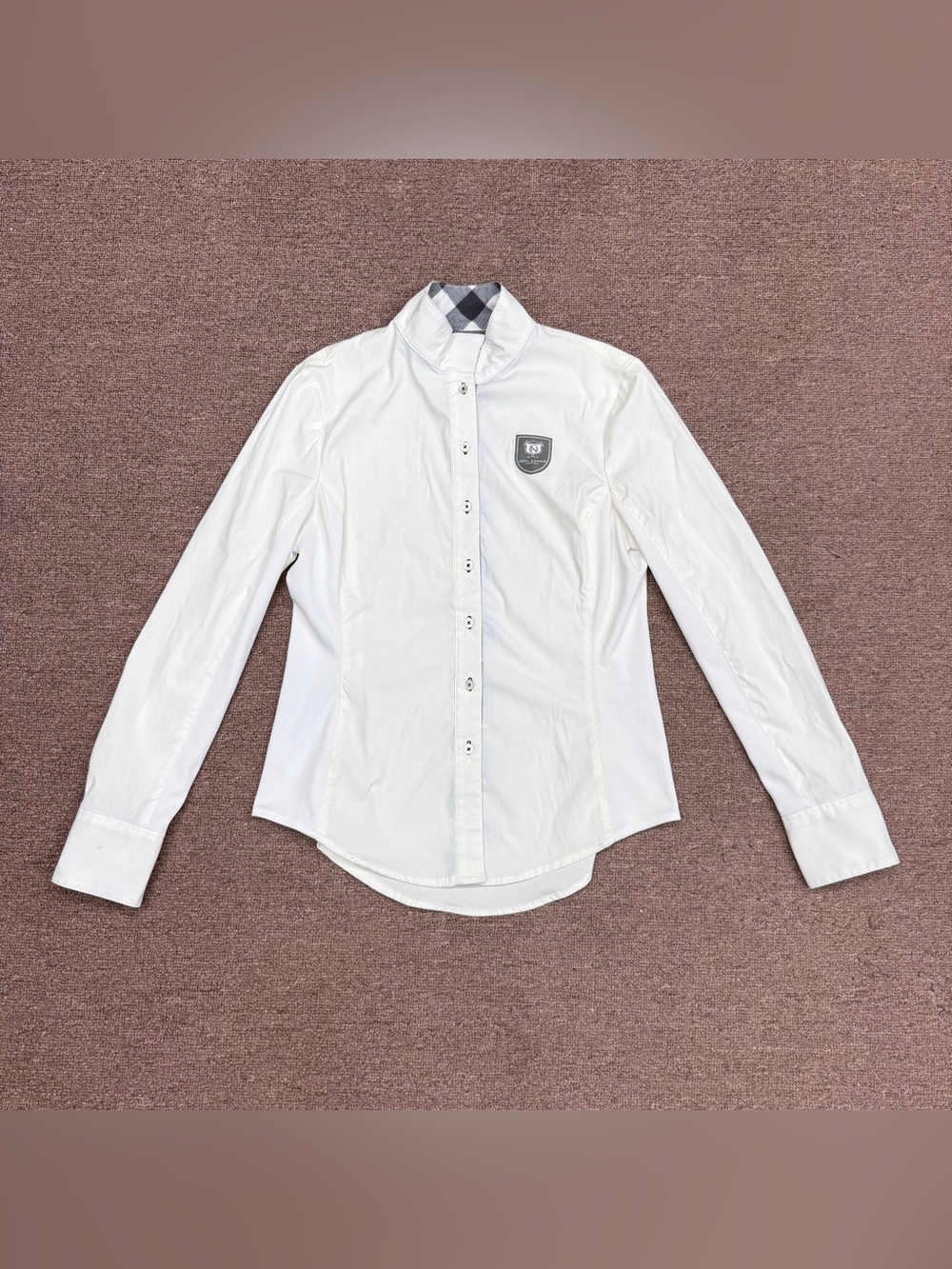 Women’s Medium White Asmar Equestrian Long Sleeve Horseback Riding Show Shirt